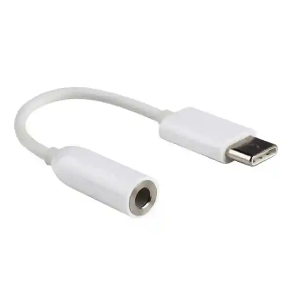 Convertidor Adaptador Tipo C A Jack 3.5mm Blanco