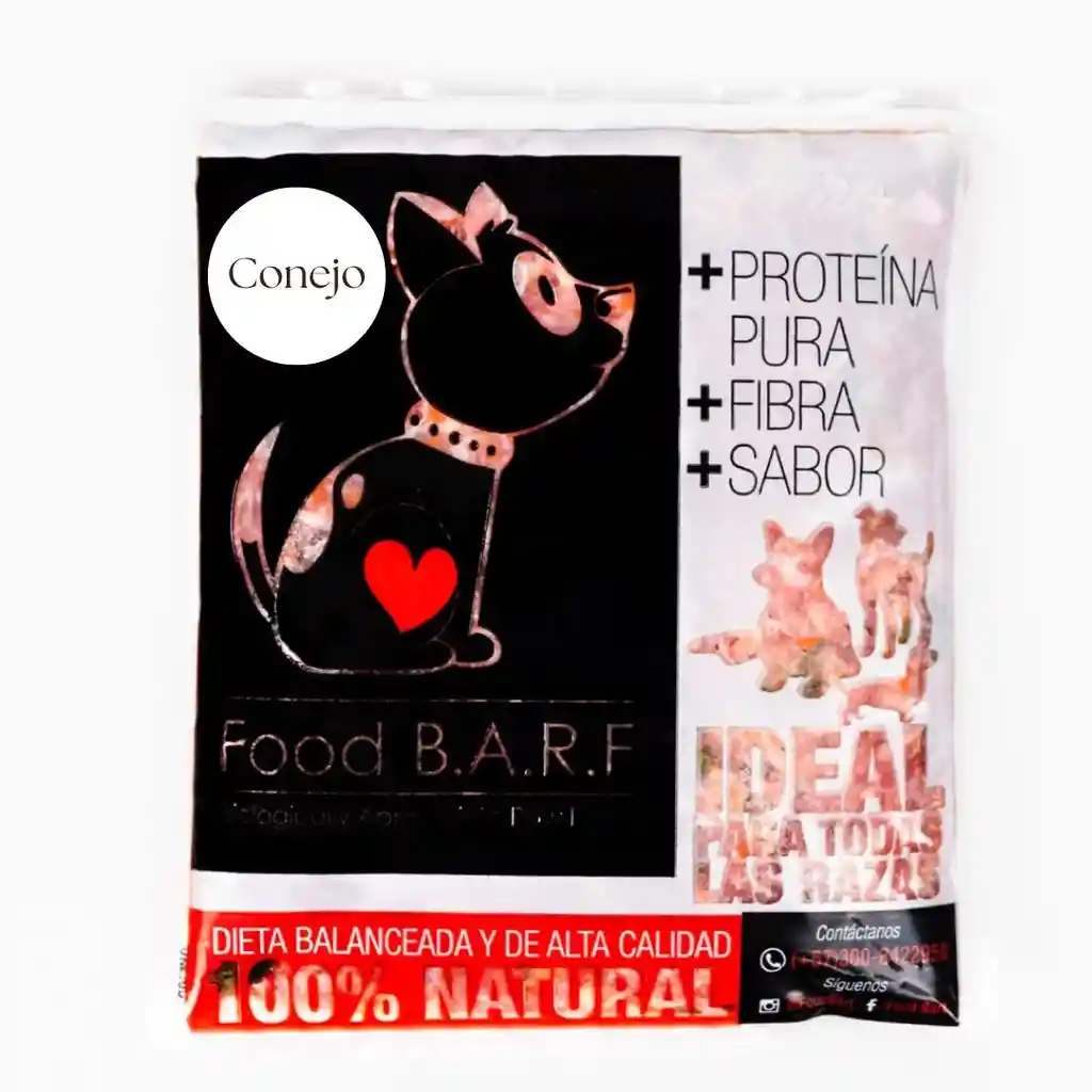 Food B.a.r.f Alimento Para Perro Dieta Conejo 300 G