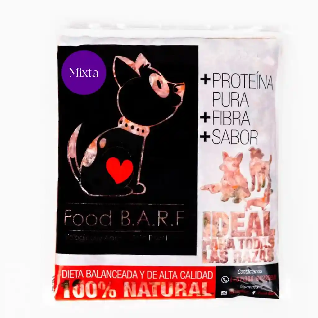 Food B.a.r.f Alimento Para Perro Dieta Mix 250g