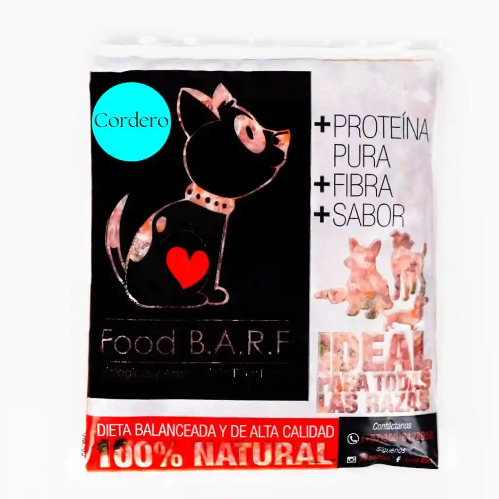 Food B.a.r.f Alimento Para Perro Dieta Cordero 300 G