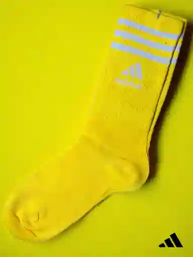 Media Extra Larga Deportiva Única Talla Tipo Adidas, Color Amarillo, Estirable Extralarga