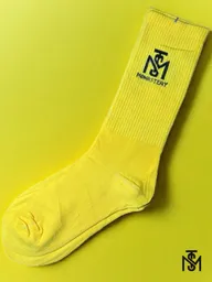 Media Extra Larga Deportiva Única Talla Tipo Monastery, Color Amarillo, Estirable Extralarga