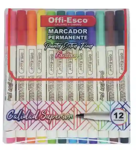 Marcador Permanente Punta Fina Oe 527 X 12 Unid