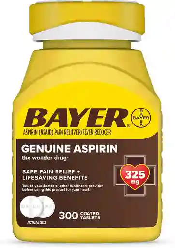 Bayer Aspirina Americana 325 Mg Analgésico, Potente Alivio Del Dolor De Cabeza, Muscular, Dolor De Artritis 300 Tabletas