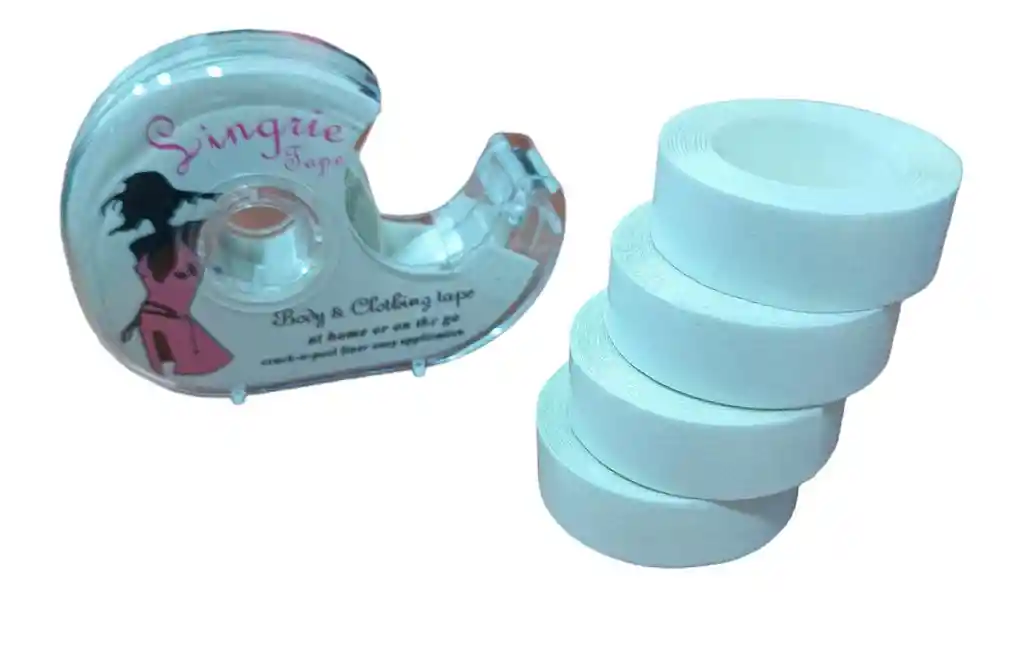 Cinta Doble Faz Invisible Multiusos Para Blusas Singrie Tape Con 4 Repuestos