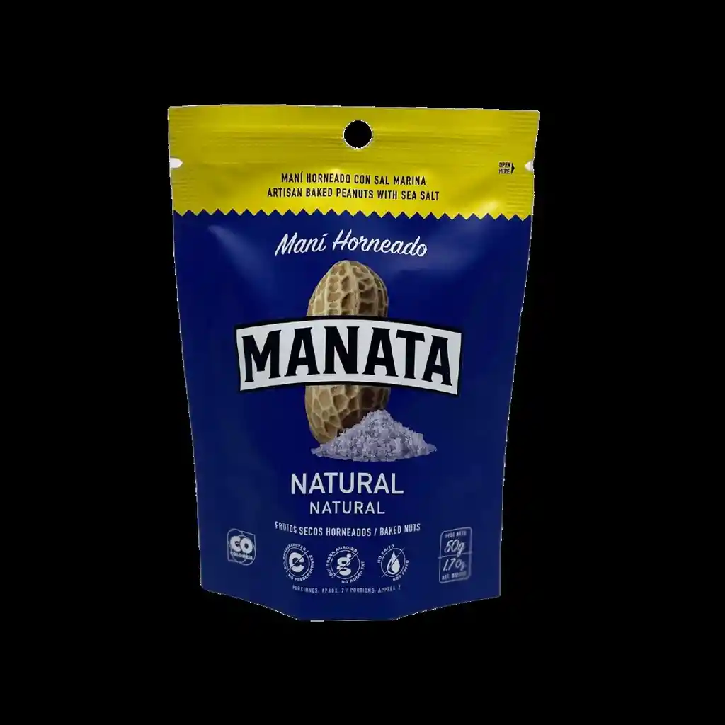 Manata Maní Horneado Sabor Natural Con Sal Marina 50g
