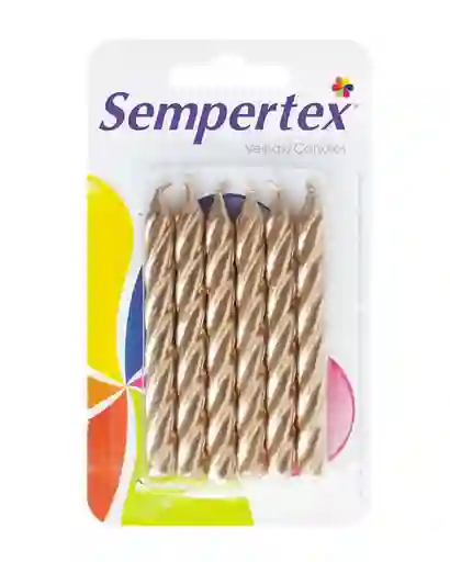 Vela Espiral Dorada X 6 Unidades Sempertex Ean 7703340025957