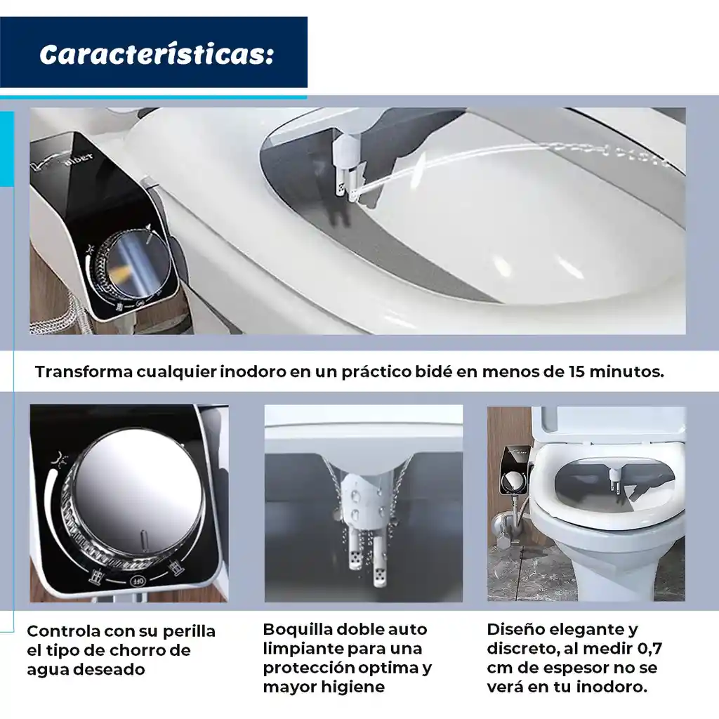 Bidet Sanitario Ajustable Universal Facil Instalar Coreaqua