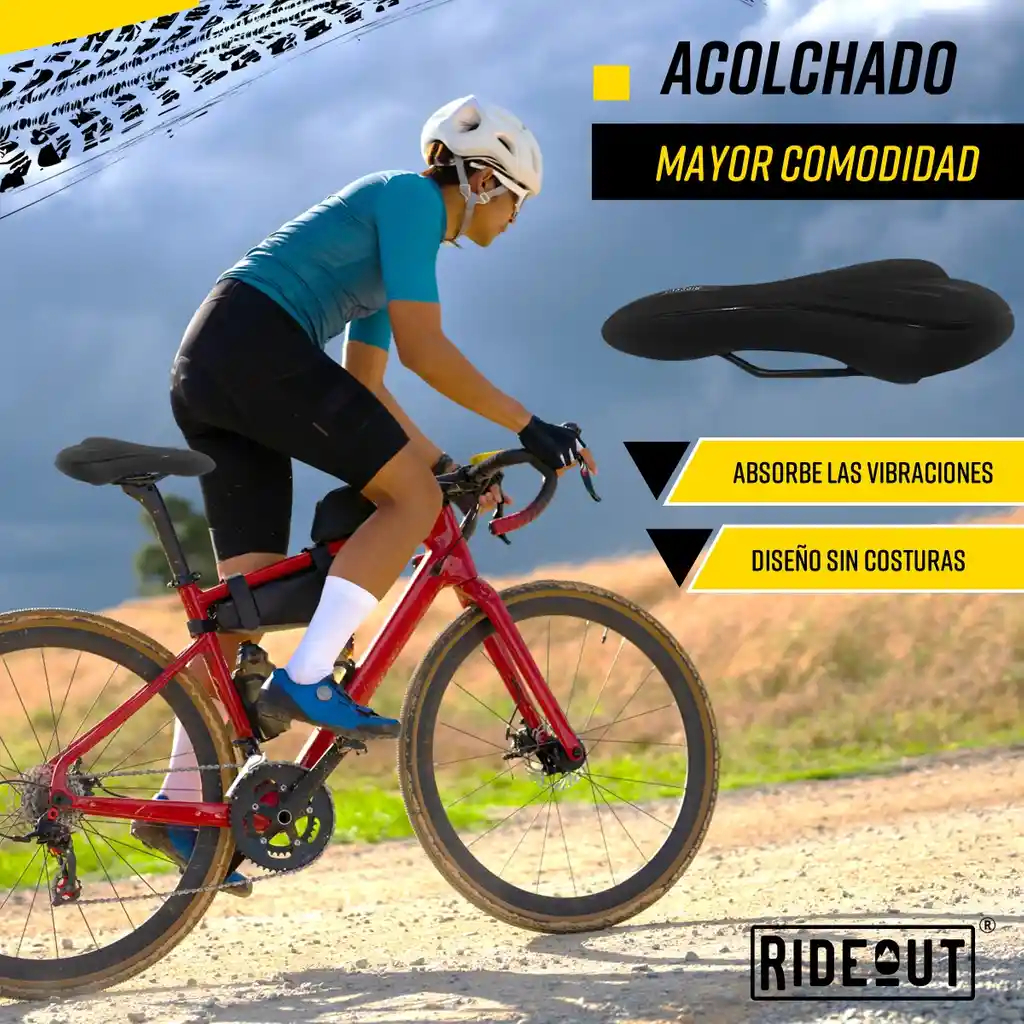 Silla Sillin Bicicleta Antiprostático Gel Flyrock Mtb Ruta