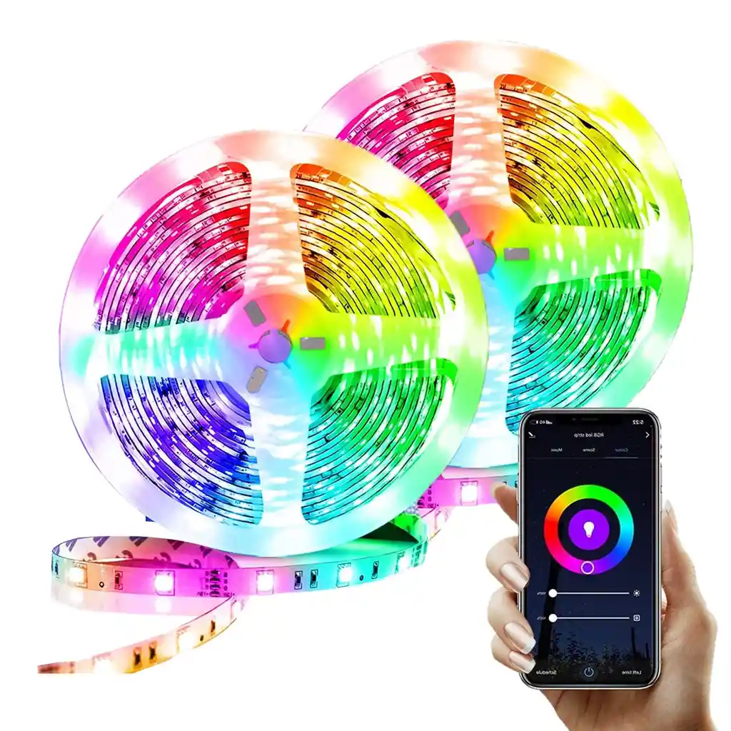 Tira Cinta Luces Led Impermeable Rgb Wifi 10m App +conector