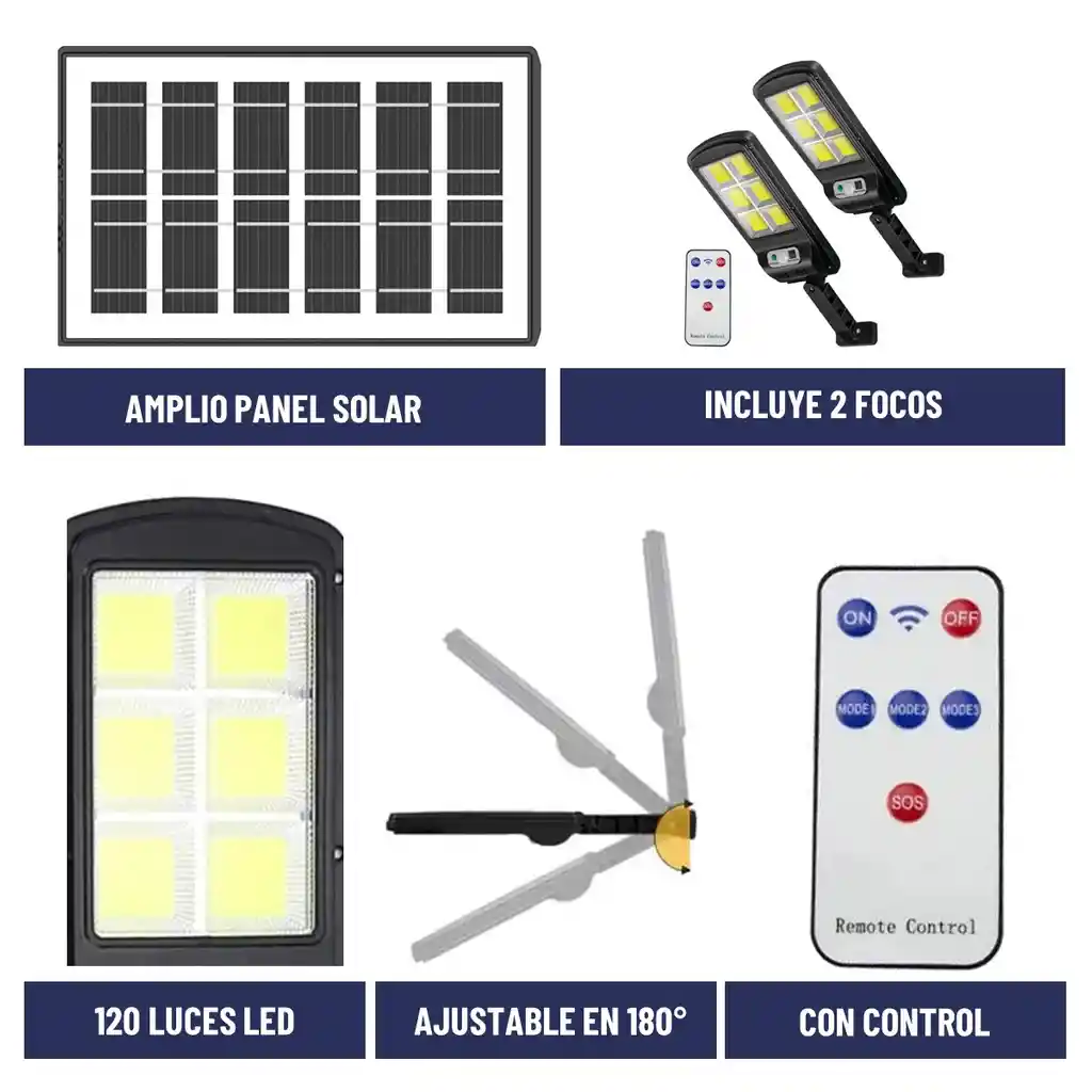 Foco Solar Maxwell Led Exterior Sensor Movimiento Set De 2