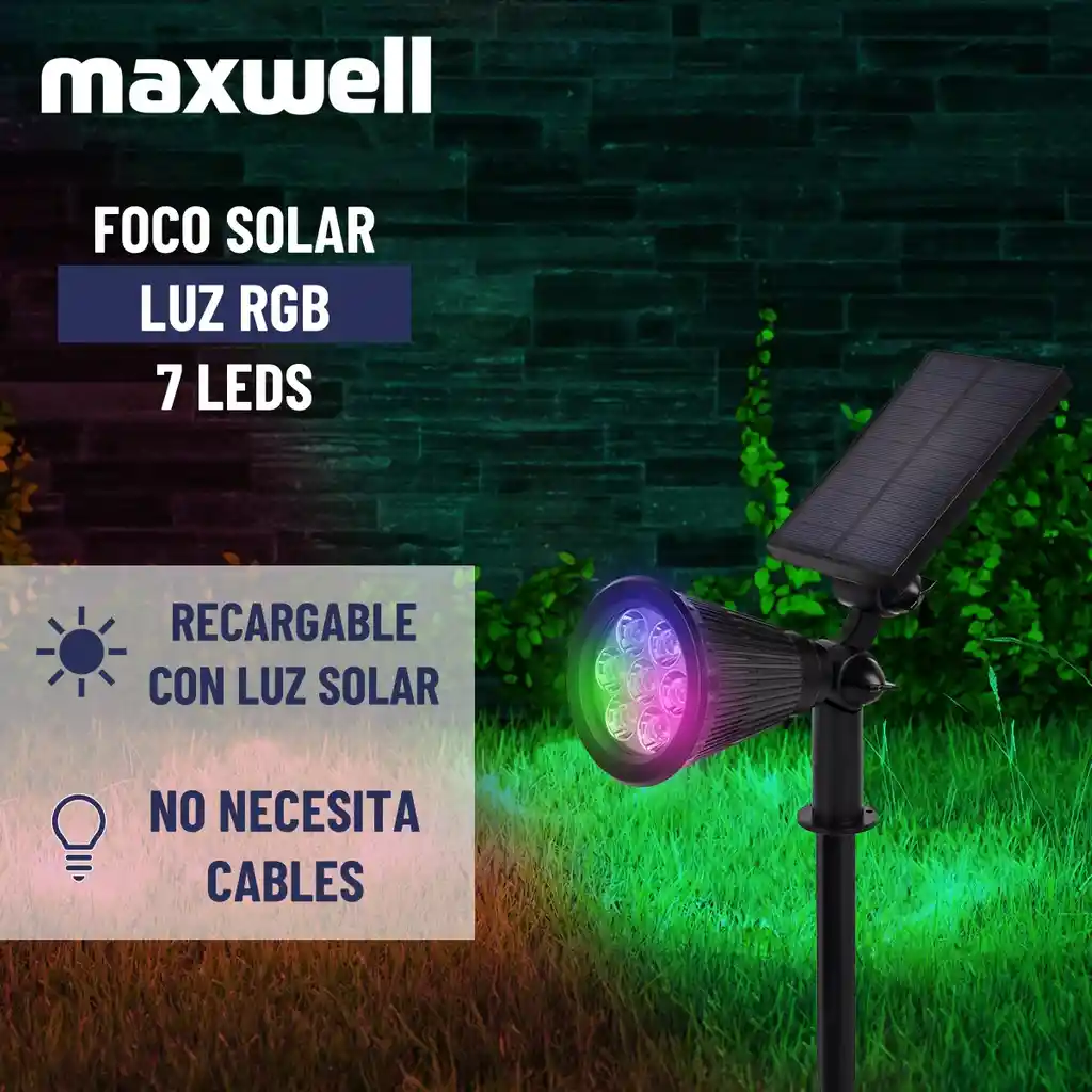 Lampara Reflector Solar Led Exterior Maxwell Jardin Estaca