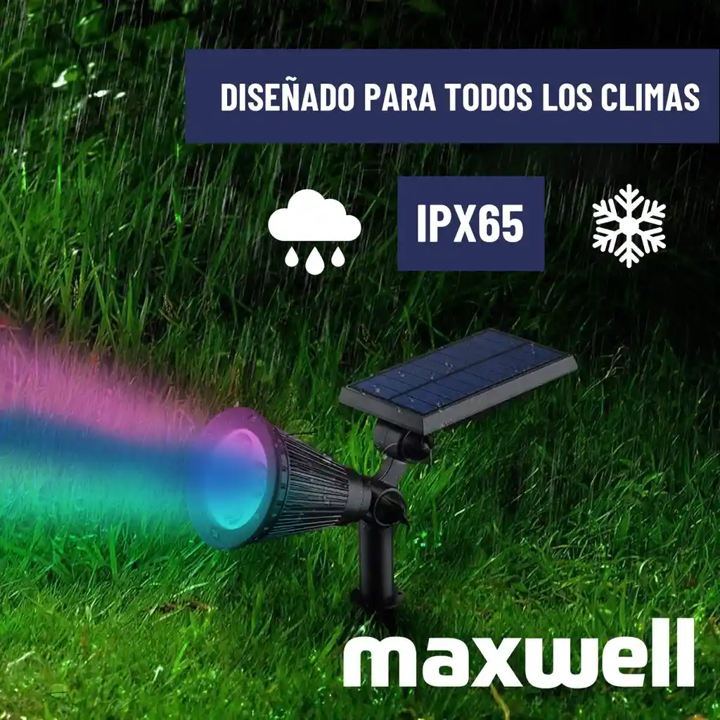 Lampara Reflector Solar Led Exterior Maxwell Jardin Estaca