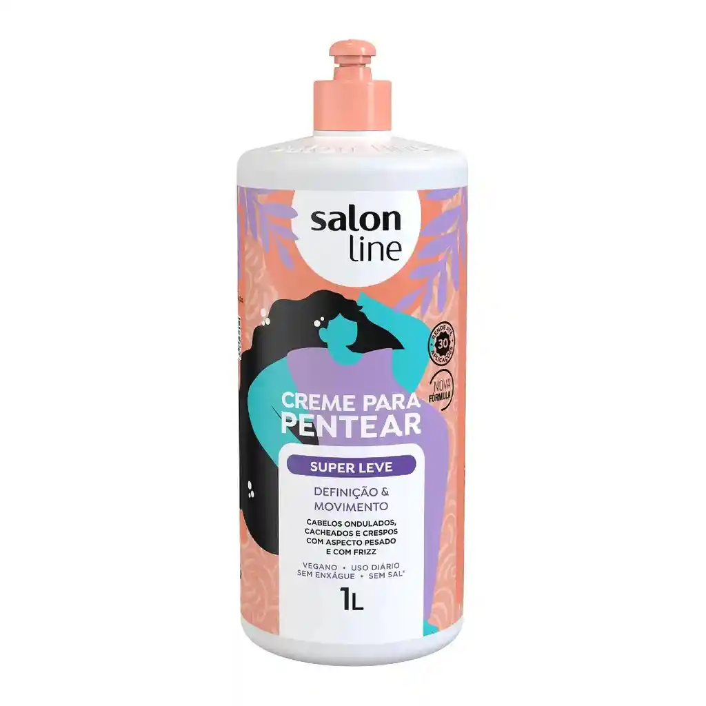 Salon Line Crema Para Peinar Super Leve Definición Y Movimiento 1 L