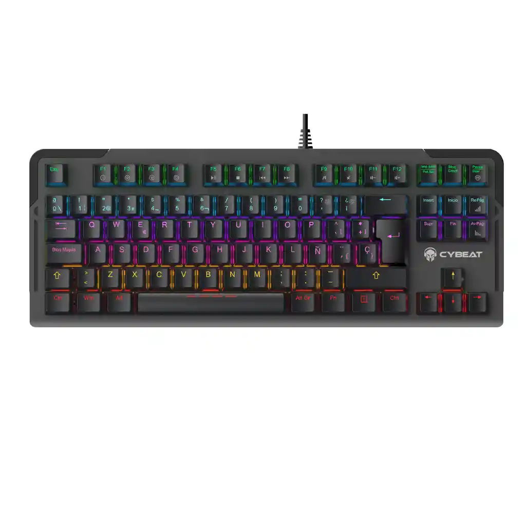 Teclado Mecanico Gamer Cybeat Español Blue Antighost Luz