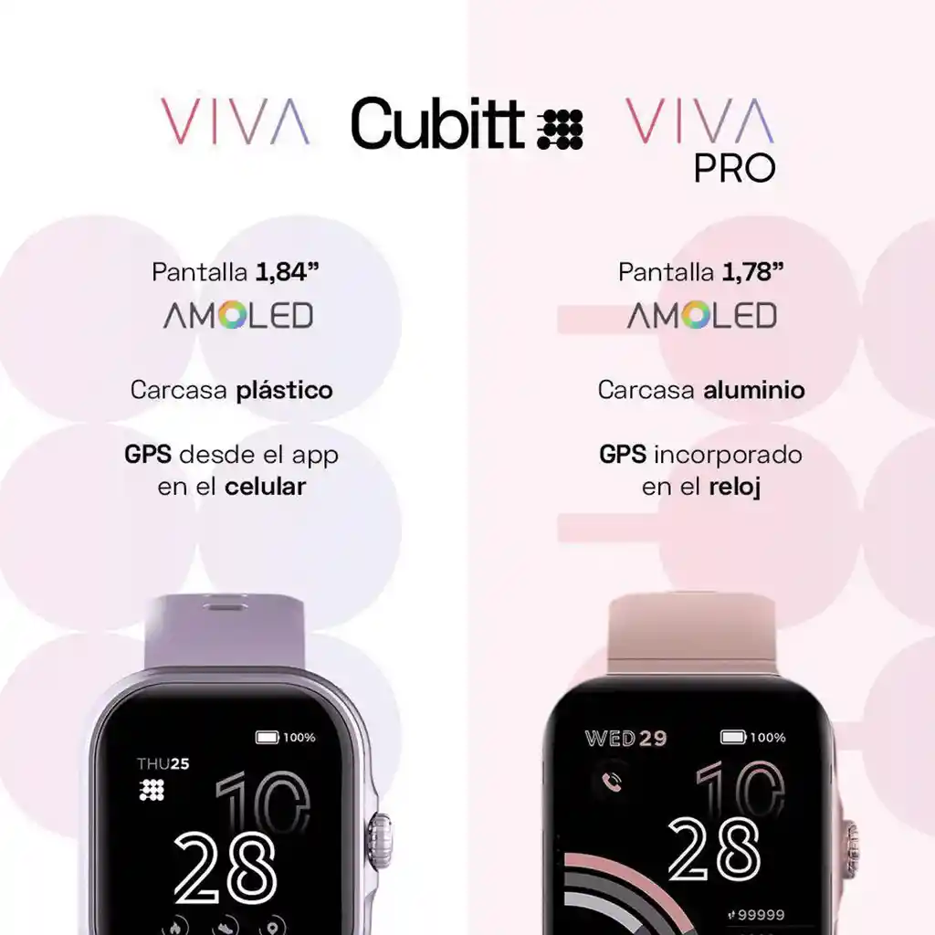 Smartwatch Cubitt Viva Reloj Inteligente Deportivo Amoled Waterproof Lila