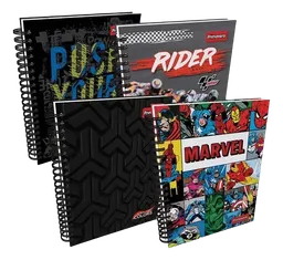 Cuaderno Argollado 7 Materias Primavera Cuadros Solid Colors Hombre Gr