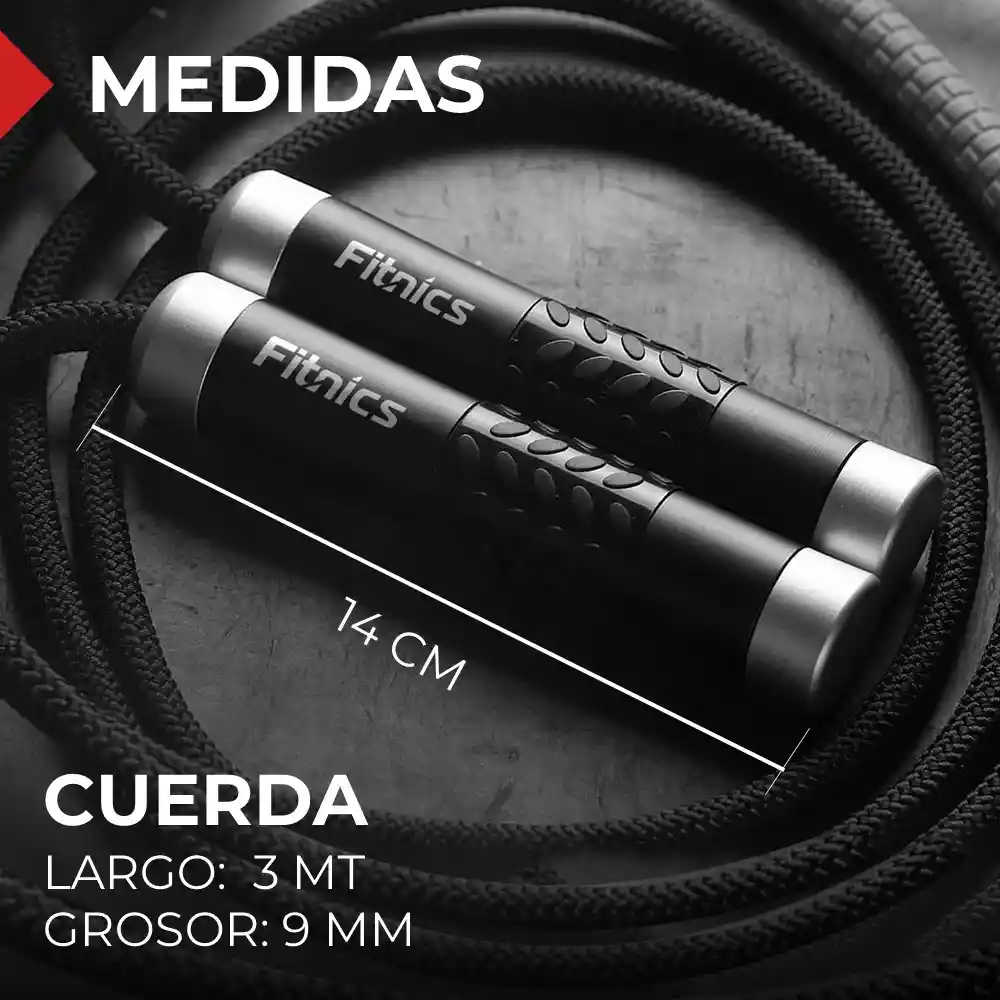 Cuerda Lazo De Saltar Con Peso Ajustable Fitnics Rodamiento