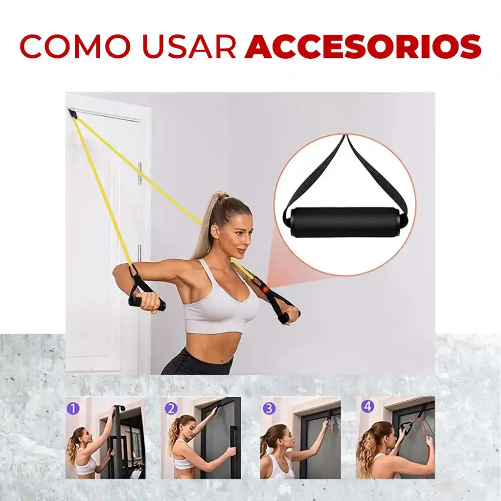 Bandas Elasticas Resistencia Poder Fitnics Set 5 +accesorios