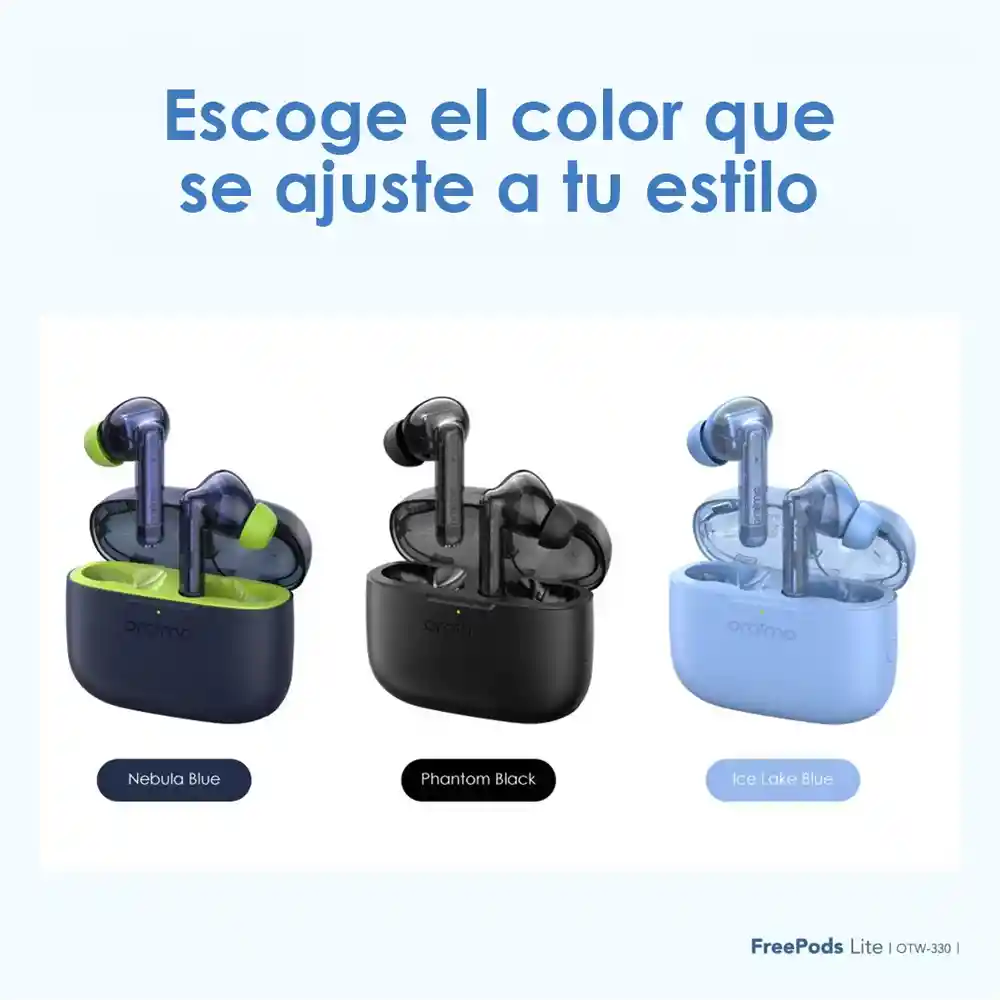 Audífonos Inalámbricos Bluetooth 5.3 Freepods Lite Oraimo Azul Oscuro