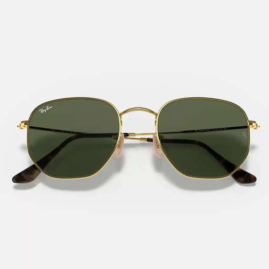 Rayban 3548 001 Hexagonal Flat Marco Dorado Lente Verde Gafas - M Ray Ban Ray-ban Gafas De Sol