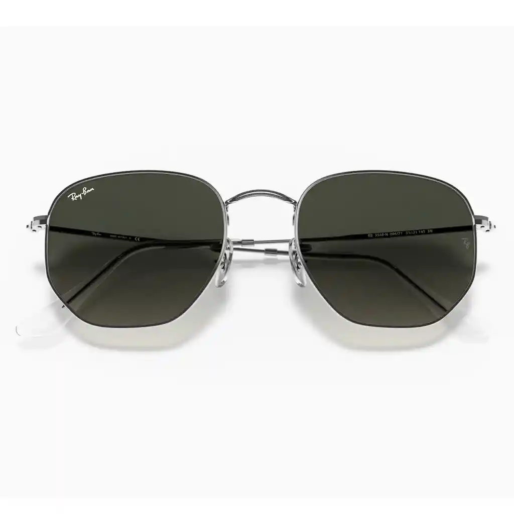 Rayban 3548n 004/71 Hexagonal Flat Lenses Marco Gris Lente Gris Gafas - M Ray Ban Ray-ban Gafas De Sol