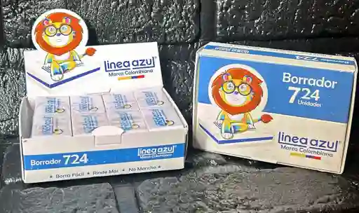Borrador Linea Azul 724 Pequeño Caja X24