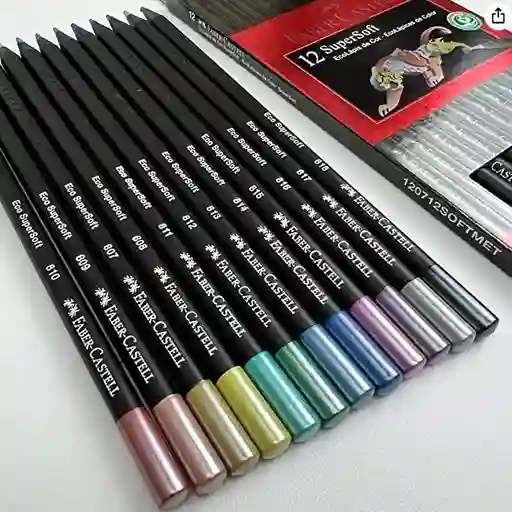 Colores Supersoft Metalizados Faber Castell X 12 Lapices