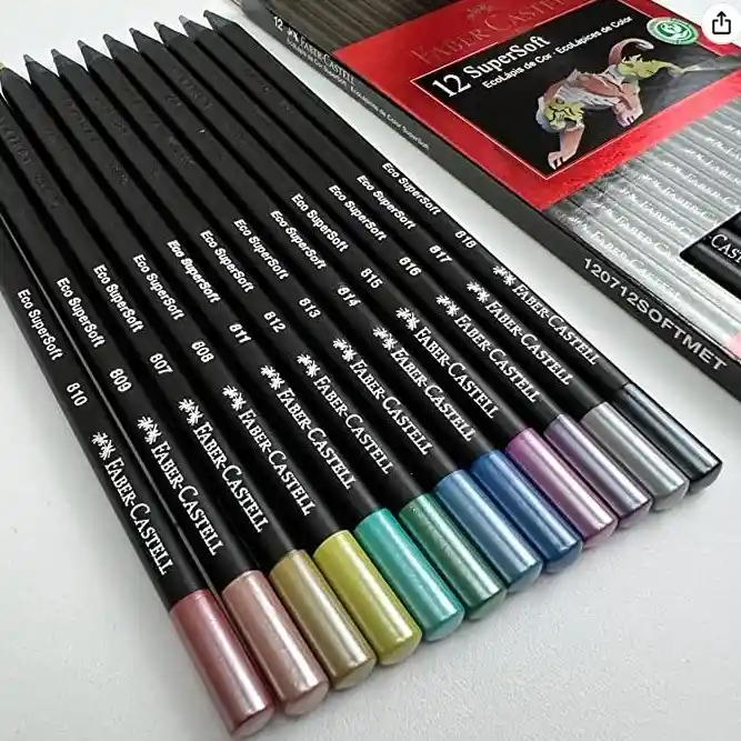 Colores Supersoft Metalizados Faber Castell X 12 Lapices