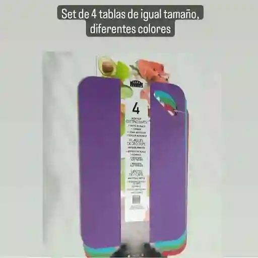 Set De 4 Tablas De Igual Tamaño Colores Surtidos