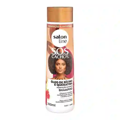 Salon Line S.o.s. Cachos Shampoo Óleo De Ricino Y Queratina 300 Ml