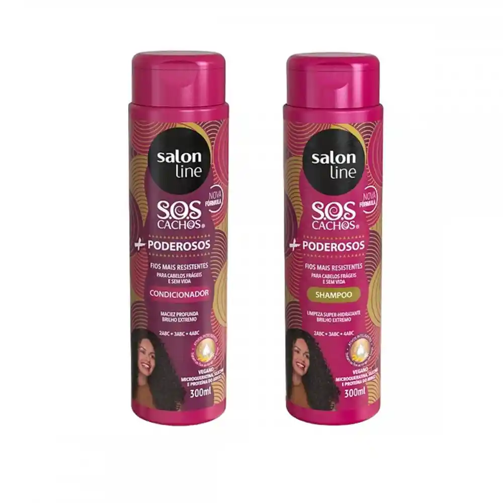 Salon Line S.o.s. Cachos Poderosos Shampoo + Acondicionador Cabellos Frágiles 300 Ml