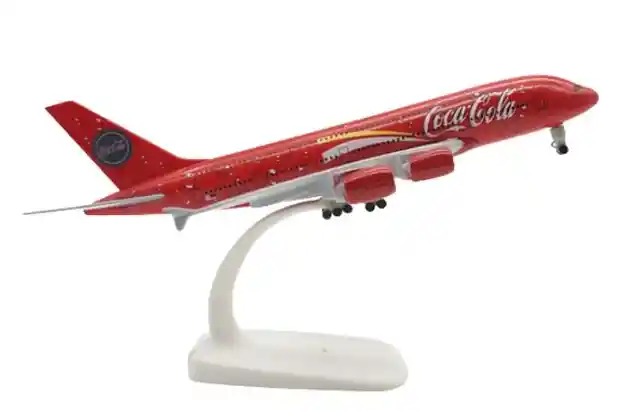 Coca Cola Airlines Airbus A380 Modelo De Avión De 20 Cm Con Ruedas Mb20056