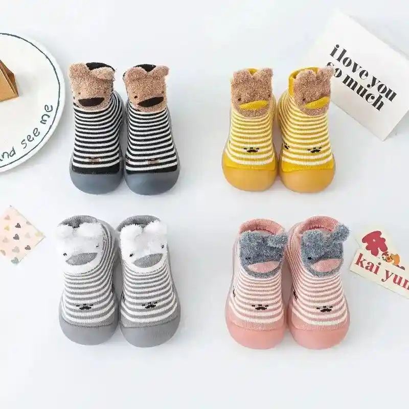 Zapatos Media Suela Silicona 18-24m Antideslizante Bebes Y Niños