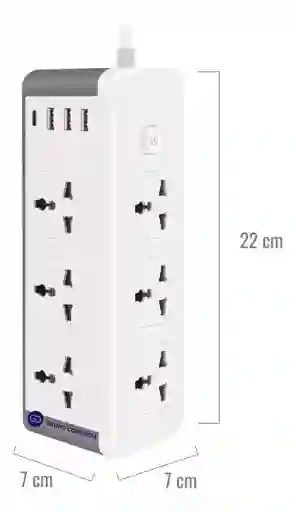 Multitoma Regleta 6 Socket 3 Usb / 1 Pd Port 3000w 3.1 A