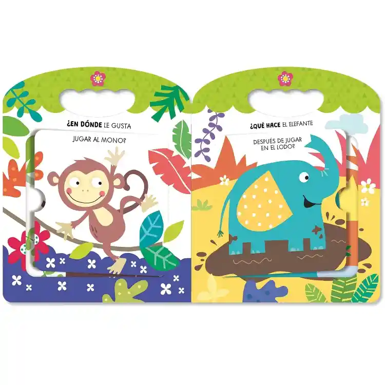 Libro Didáctico Sorpresas En La Selva Solapas Niños Bebes