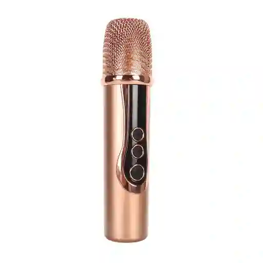 Micrófono Inalámbrico De Mano V-17 Rosa Metalico Recargable