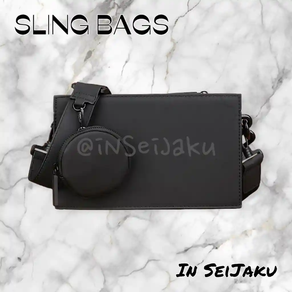 Sling Bag Minimalista Con Cadena Negra