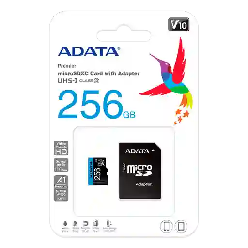 Micro Sd 256 Gb Adata Class 10/ 100 Mb/s