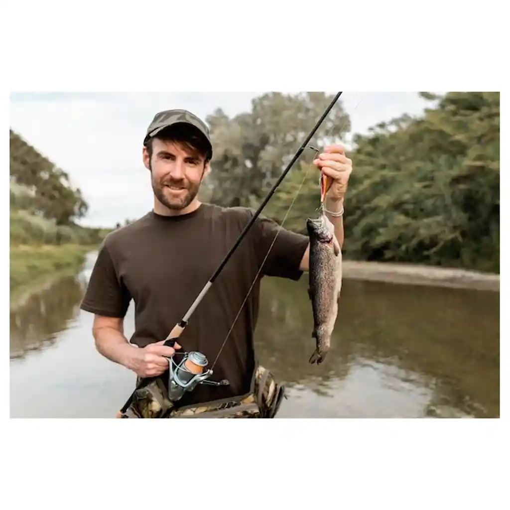 Caña Pescar Telescópica Barra 360 + Carrete Fina Fibra Pesca