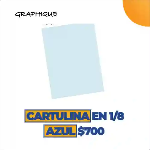 Cartulina En 1/8 Azul