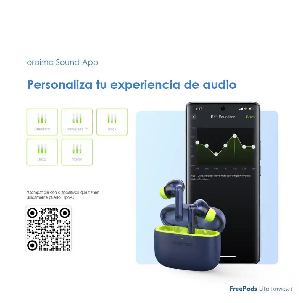 Audífonos Bluetooth 5.3 Freepods Lite