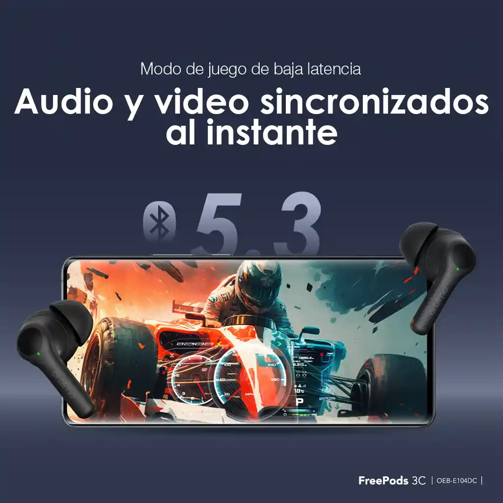 Audífonos Bluetooth 5.3 Iphone Android Oraimo Freepods 3c Blanco