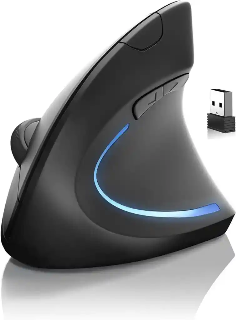 Mouse Hp Vertical Inalambrico Ergonomico Recargable Tipo C 6 Botones