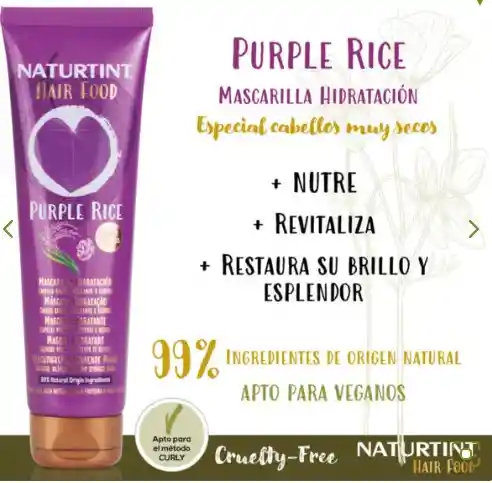 Hair Food Mascarilla Purple Rice