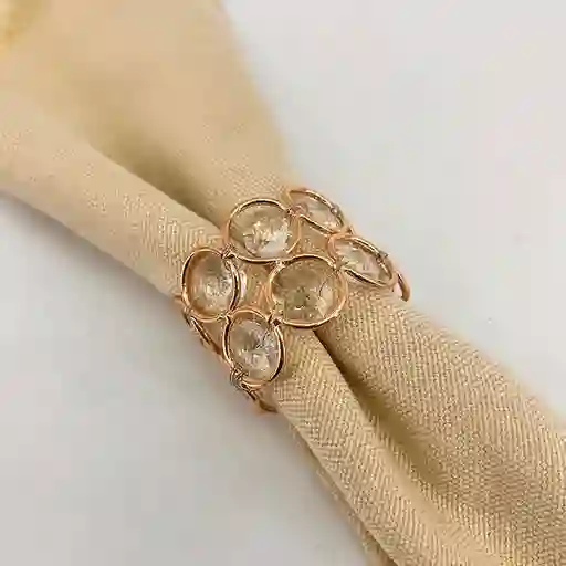 Servilletero Set X4 Diamantes Dorados
