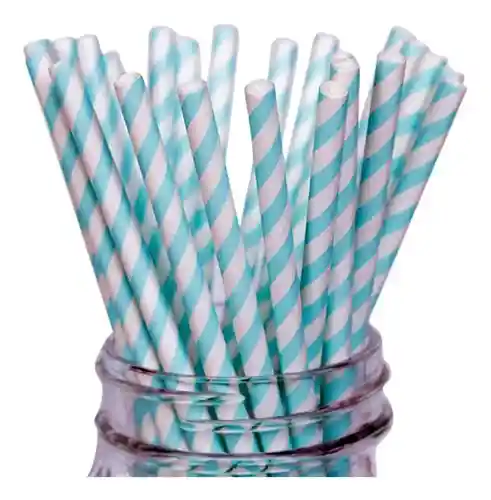 Paquete 25 Pitillos De Papel Decorativos Líneas Inclinadas