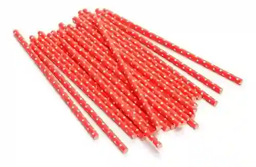 Paquete 25 Pitillos De Papel Decorativos Rojo