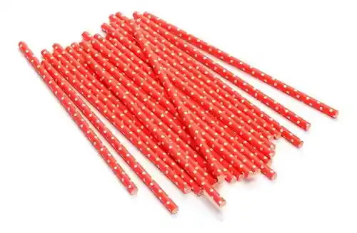 Paquete 25 Pitillos De Papel Decorativos Rojo