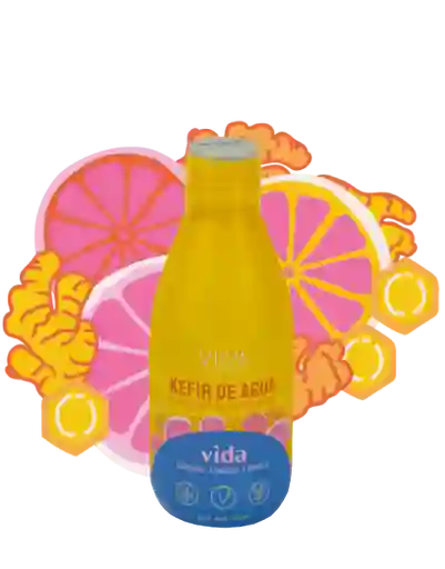 Kefir Agua Vida (cúrcuma, Jengibre Y Pomelo) 280ml